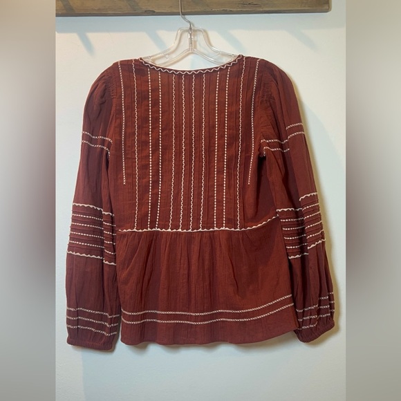 Madewell Embroidered Faux-Wrap Top size XXS - Picture 3 of 6